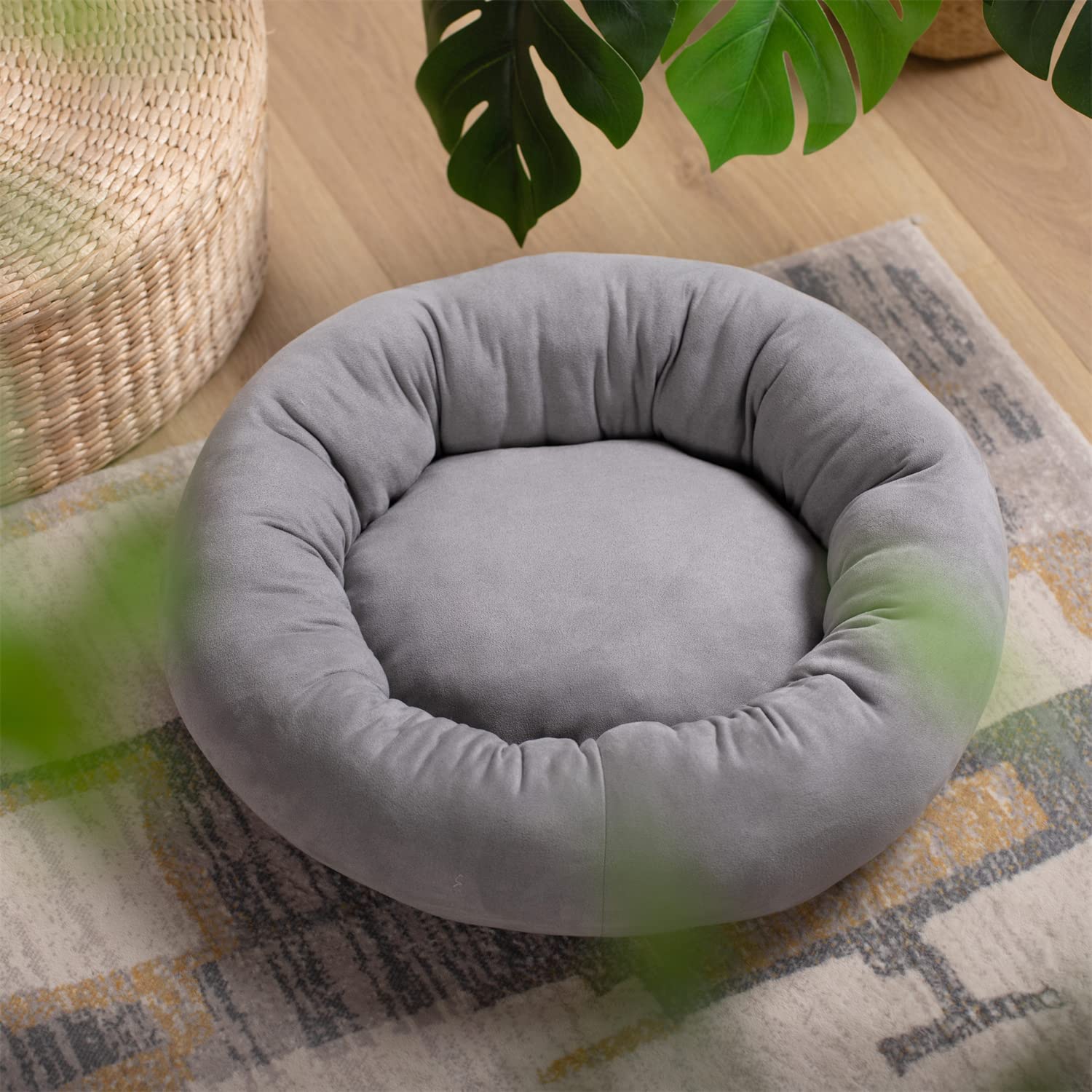 Mintorai Donut Design Round Dog Bed, Anti Slip and Machine Washable