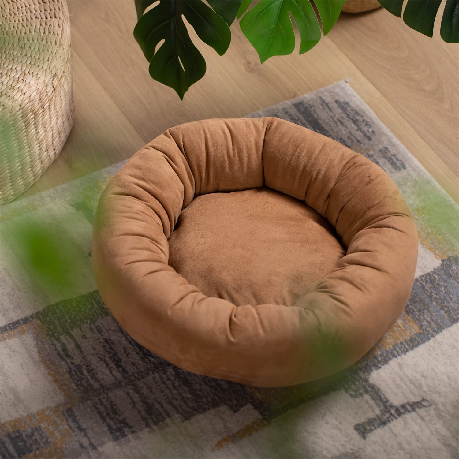 Mintorai Donut Design Round Dog Bed, Anti Slip and Machine Washable