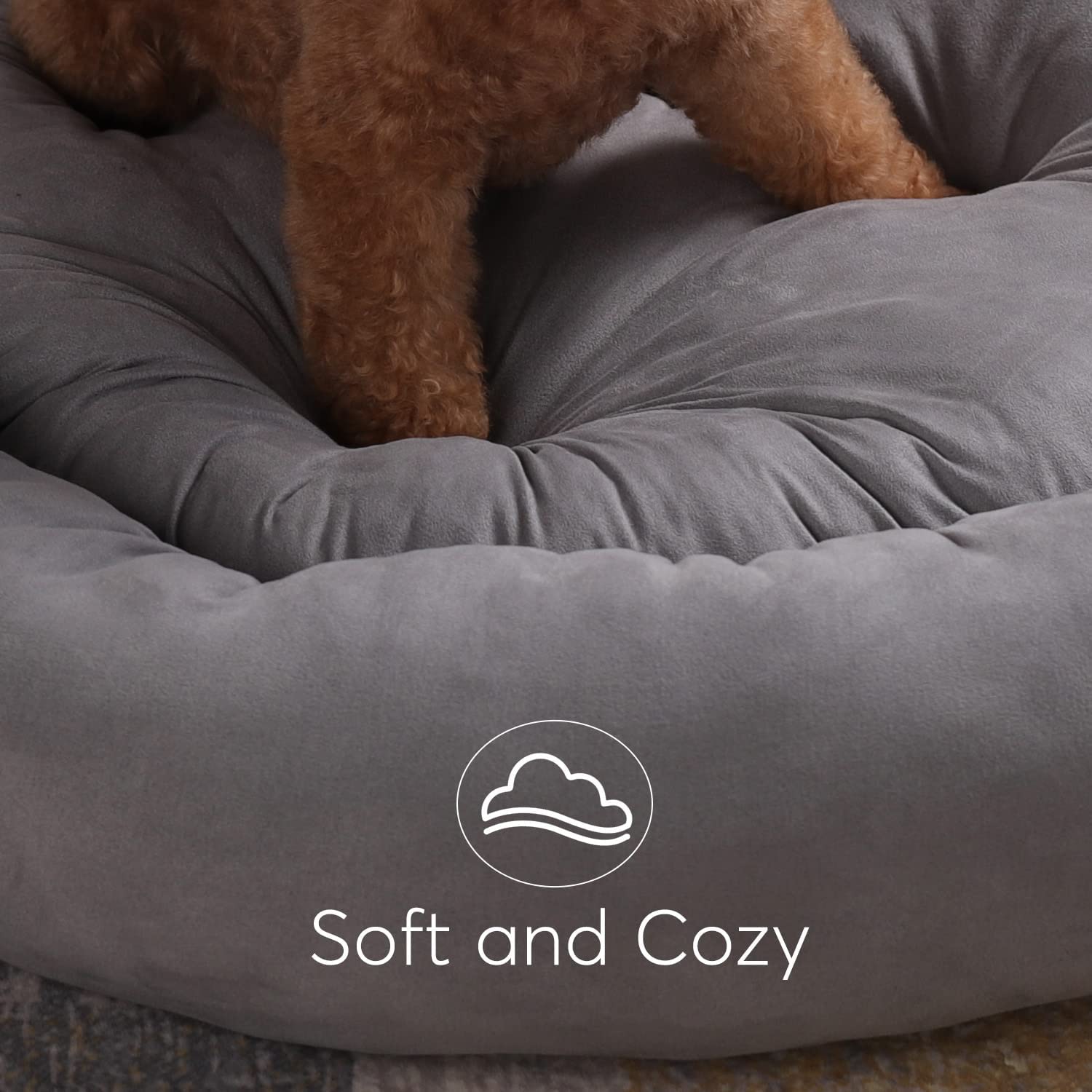 Mintorai Donut Design Round Dog Bed, Anti Slip and Machine Washable