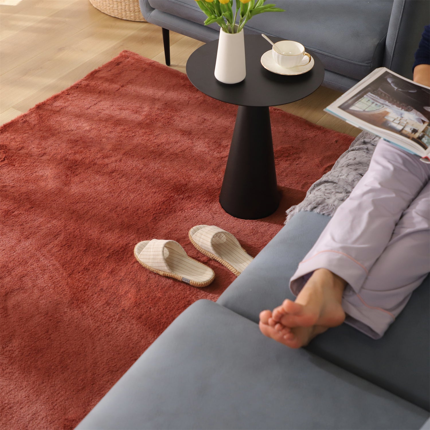 Mintorai Fluffy Elegant Faux Fur Area Rugs, Ultra Soft, Room Decor, Graduation Gifts, Fathers Day Gift, Mom Gift