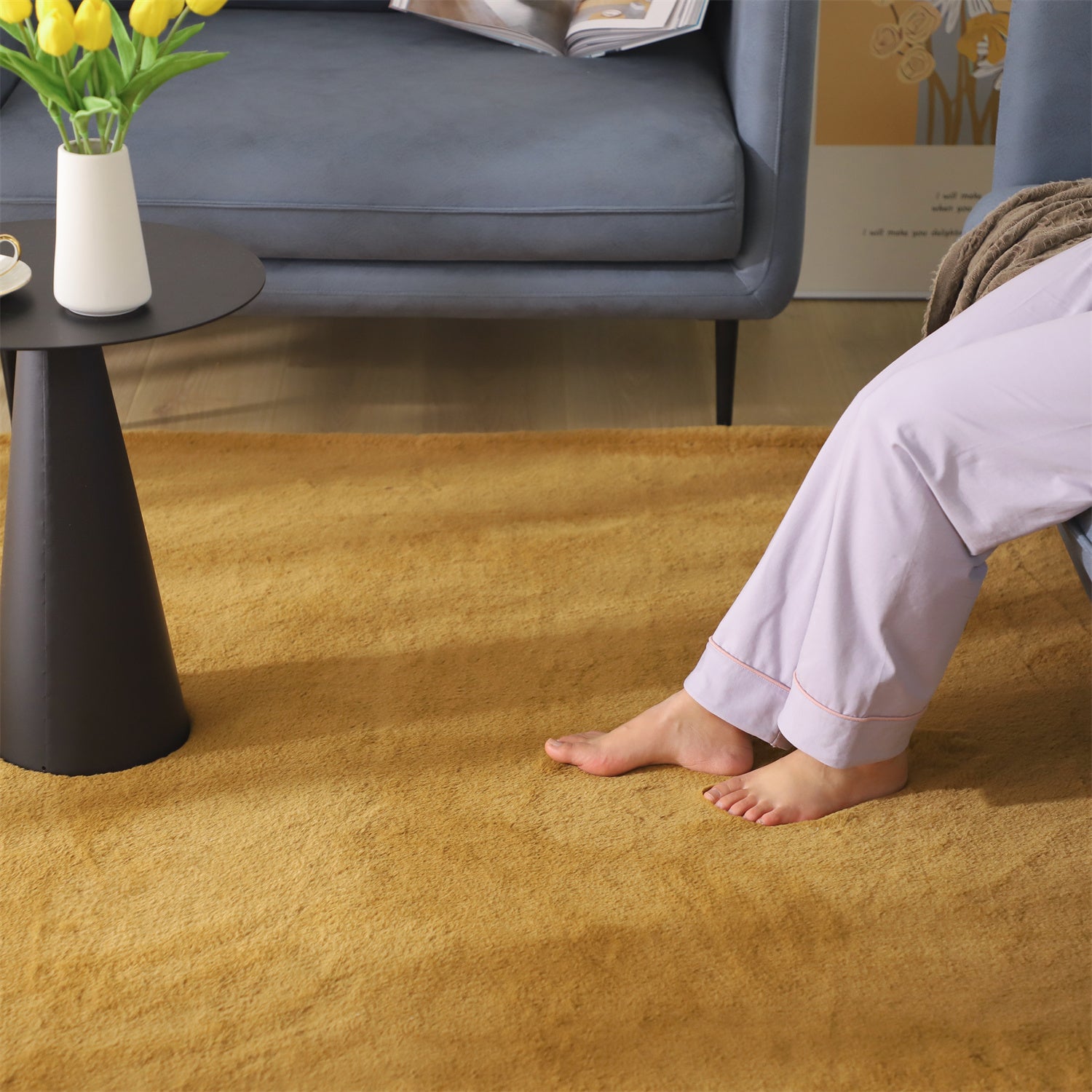 Mintorai Fluffy Elegant Faux Fur Area Rugs, Ultra Soft, Room Decor, Graduation Gifts, Fathers Day Gift, Mom Gift