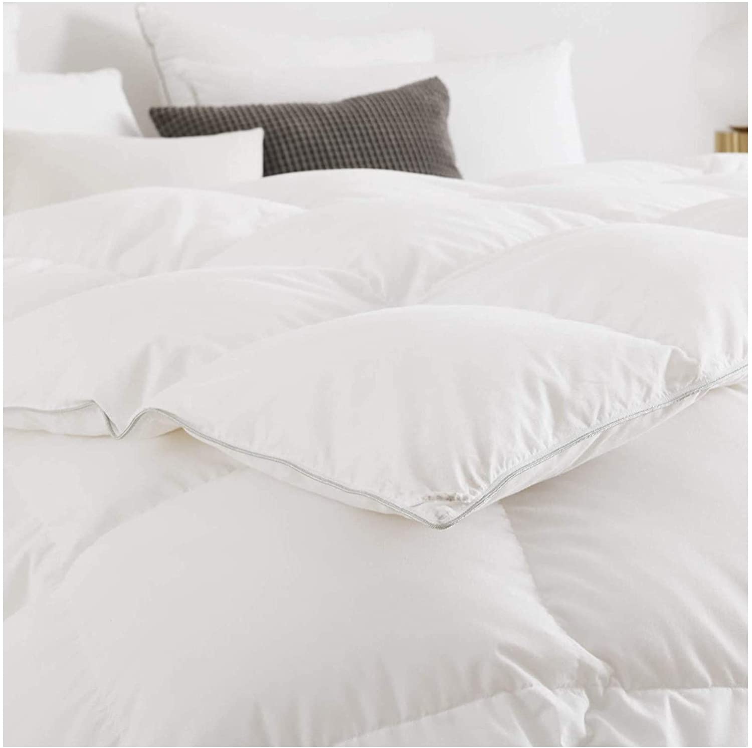 Mintorai All Season Ultra Soft Warm Winter Heavy Weights Down Comforter with Tabs, White, Twin, Queen, King