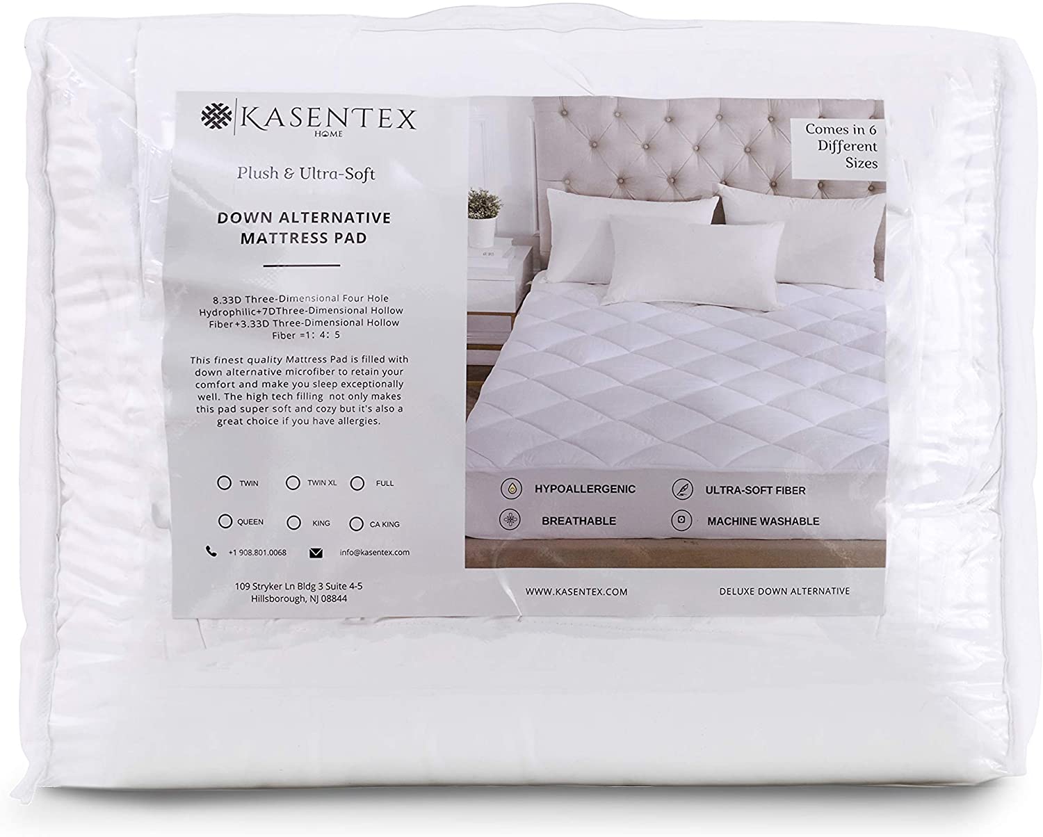 Mintorai Ultra Soft Quilted Fitted Mattress Pad and Protector, White