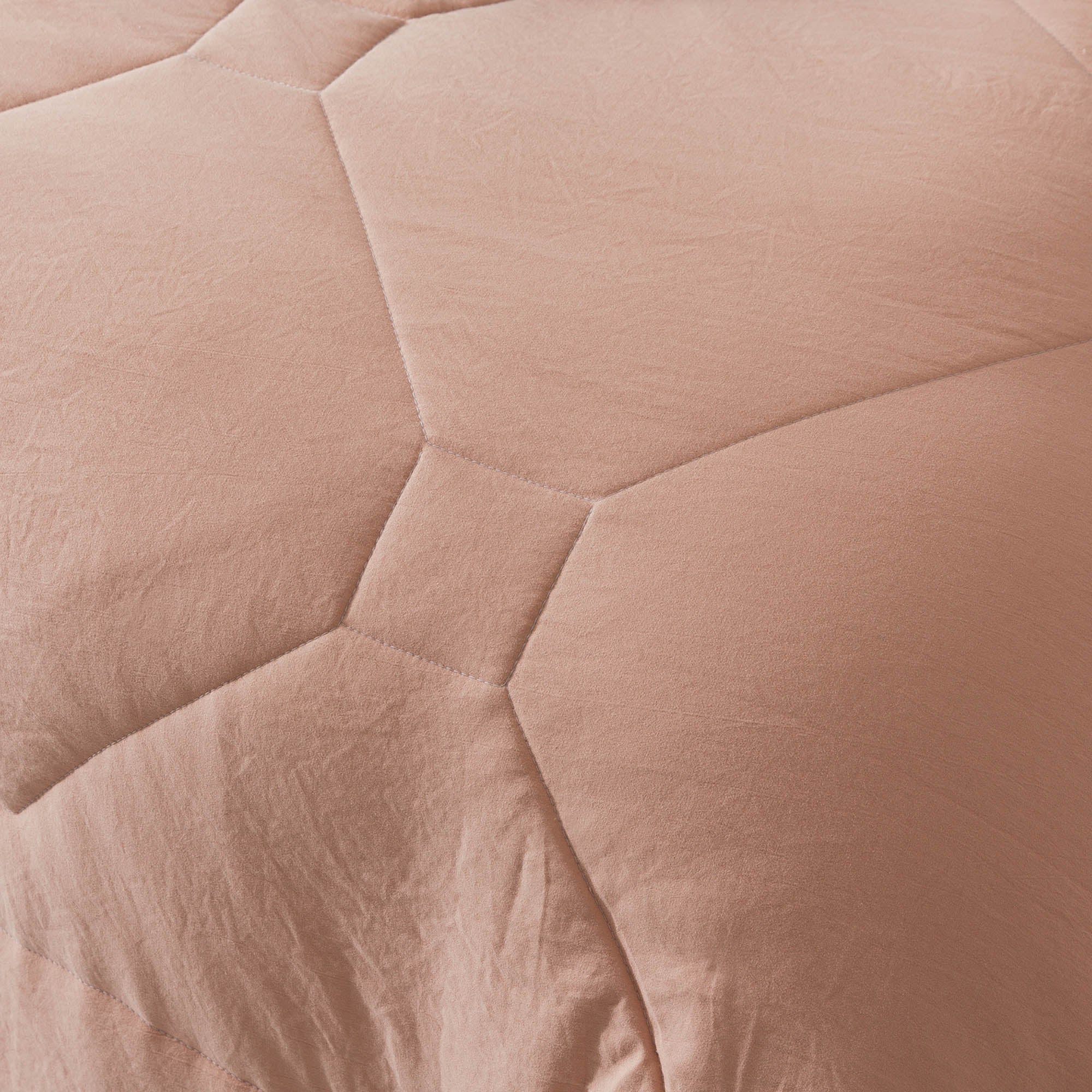Mintorai Ultra Soft Quilted Comforter Set with Ruffled Trim Edge, Peach Rose, Room Decor, Graduation Gifts