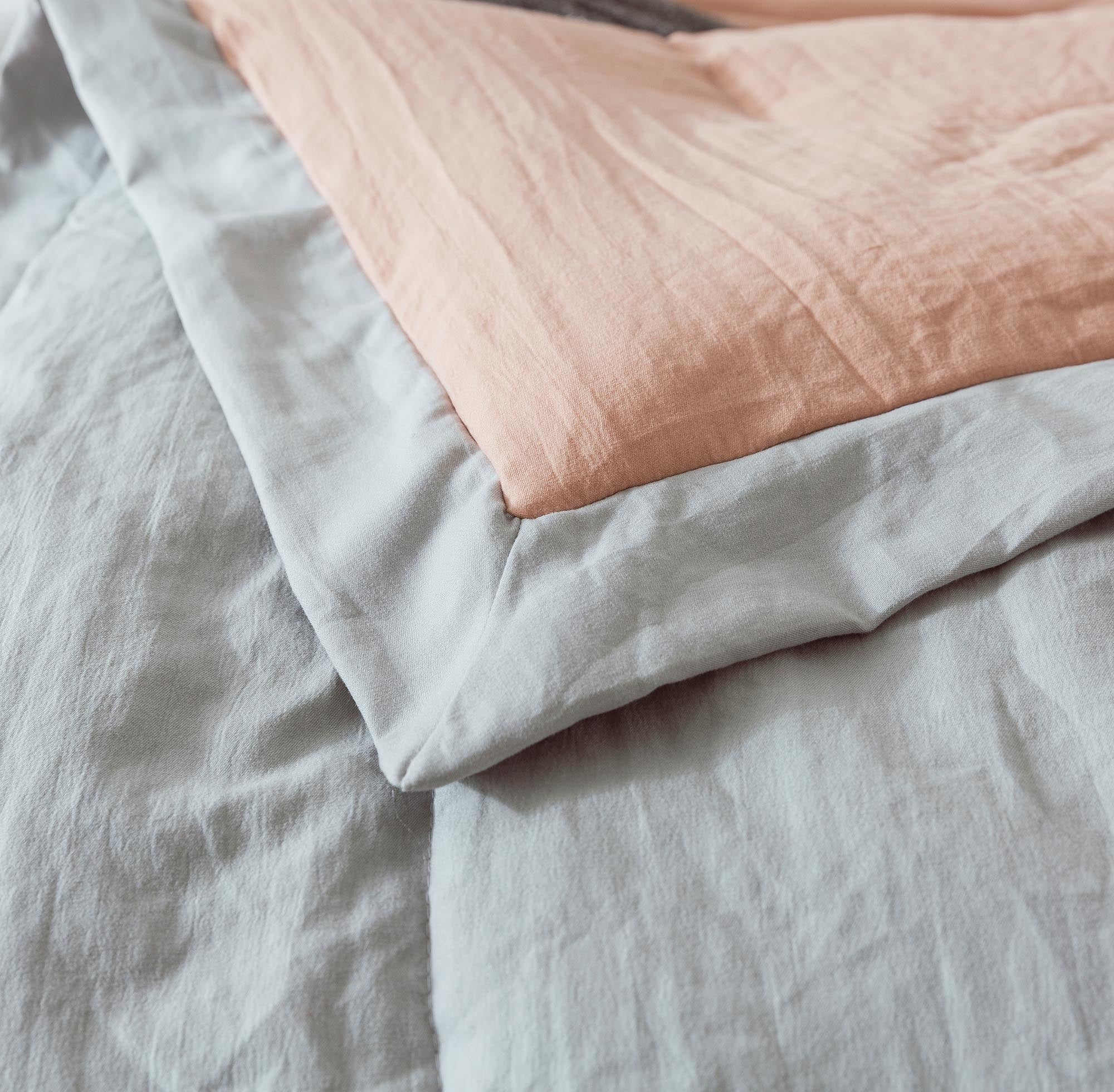 Mintorai Ultra Soft Quilted Comforter Set with Ruffled Trim Edge, Peach Rose, Room Decor, Graduation Gifts