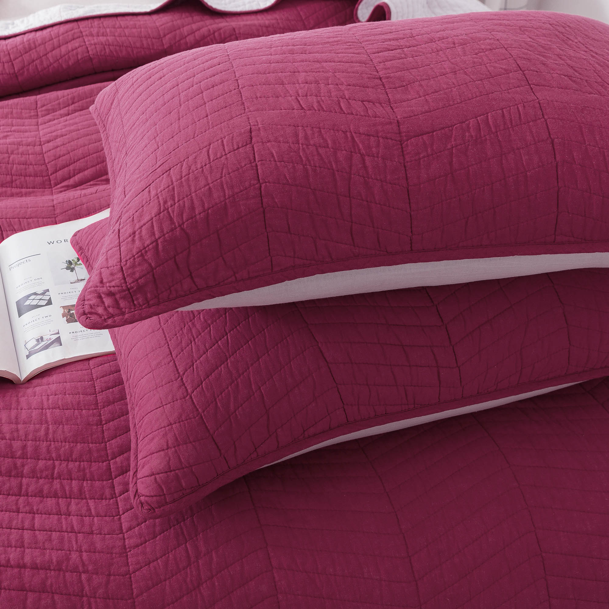 Mintorai Ultra Soft Cotton Oversized Bedspread Set, Blue or Red, Room Decor, Graduation Gifts