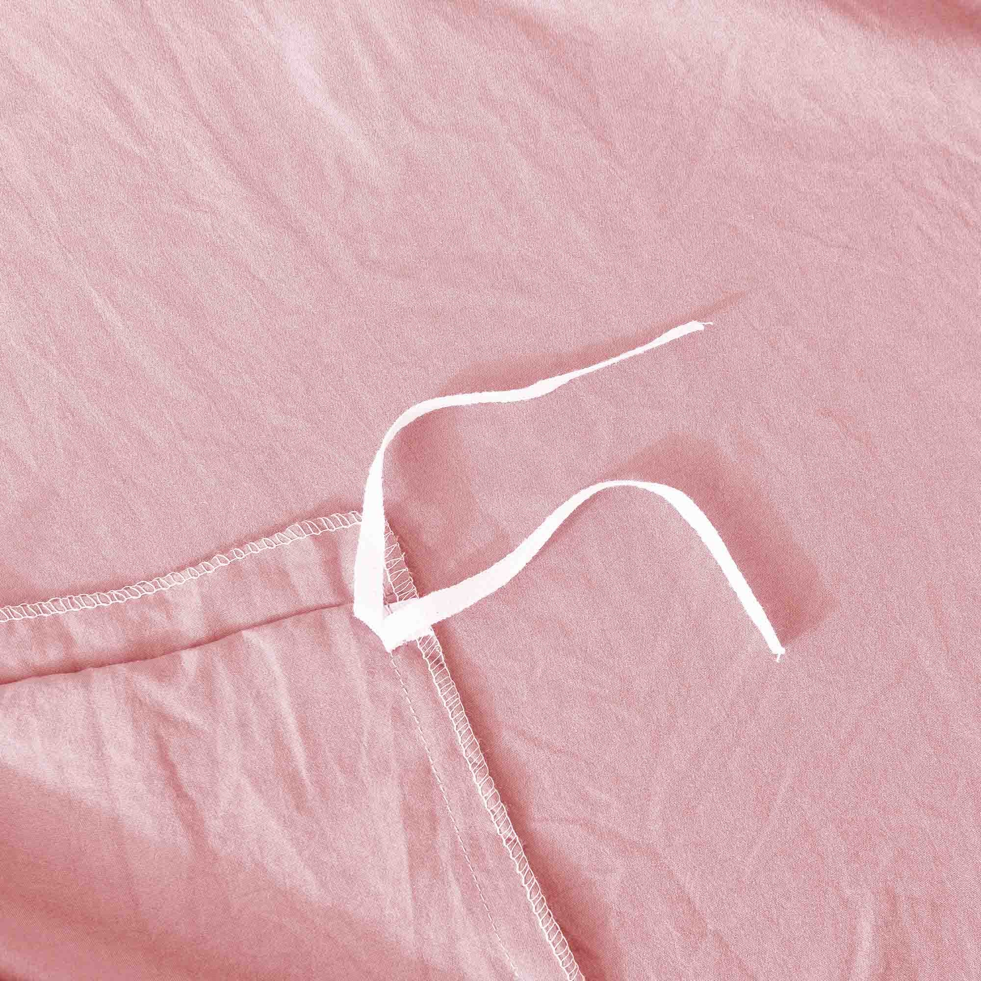 Mintorai Ultra Soft Corner Ties Duvet Cover Set with Shams, Baby Pink, Twin, Queen, King, Room Decor, Graduation Gifts