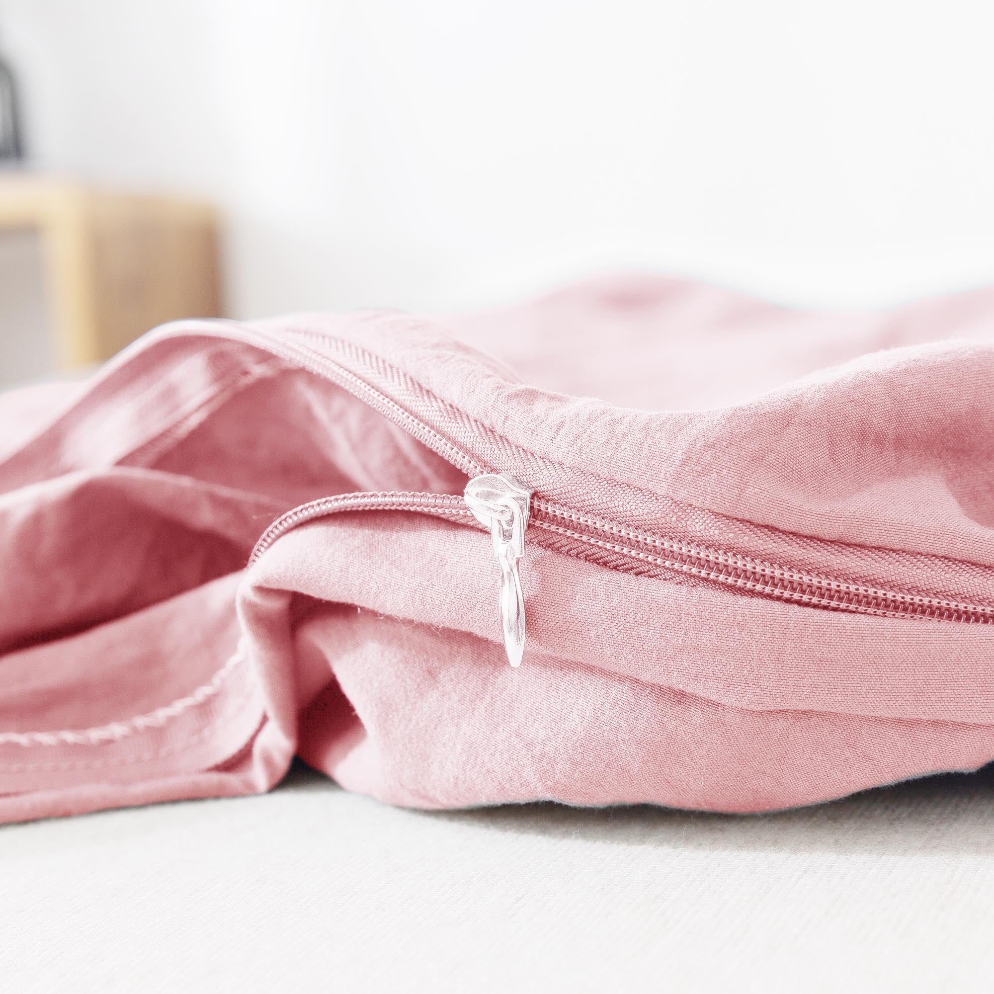 Mintorai Ultra Soft Corner Ties Duvet Cover Set with Shams, Baby Pink, Twin, Queen, King, Room Decor, Graduation Gifts