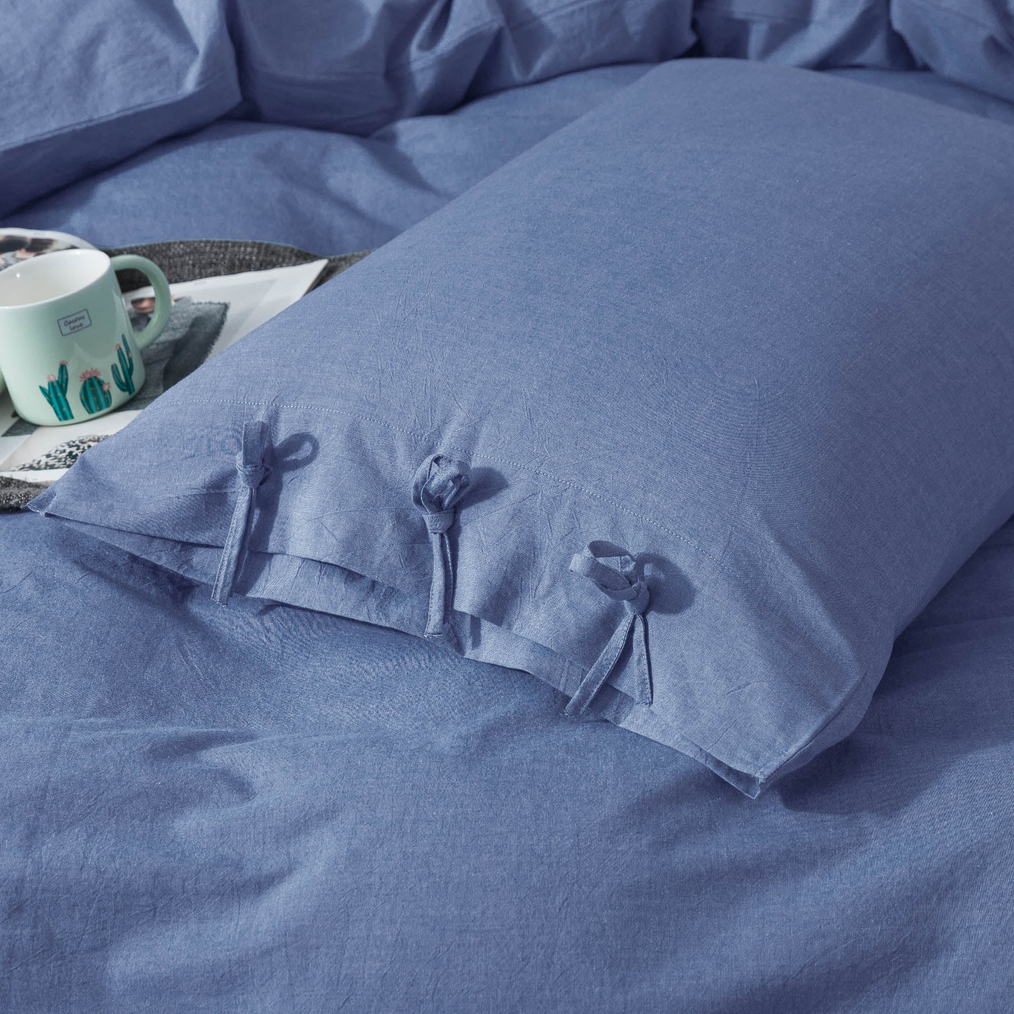 Mintorai 100% Cotton Summer All Season Ultra Soft Duvet Cover Set, Blue, Grey, Pink, White, Twin, Queen, King, Room Decor, Graduation Gifts