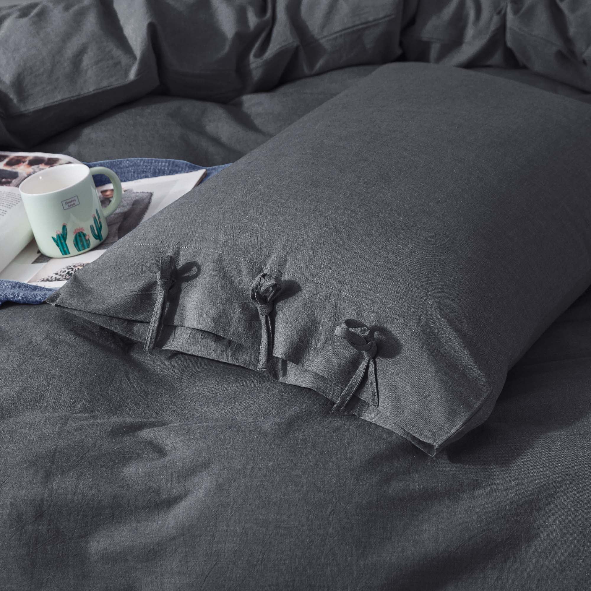 Mintorai 100% Cotton Summer All Season Ultra Soft Duvet Cover Set, Blue, Grey, Pink, White, Twin, Queen, King, Room Decor, Graduation Gifts