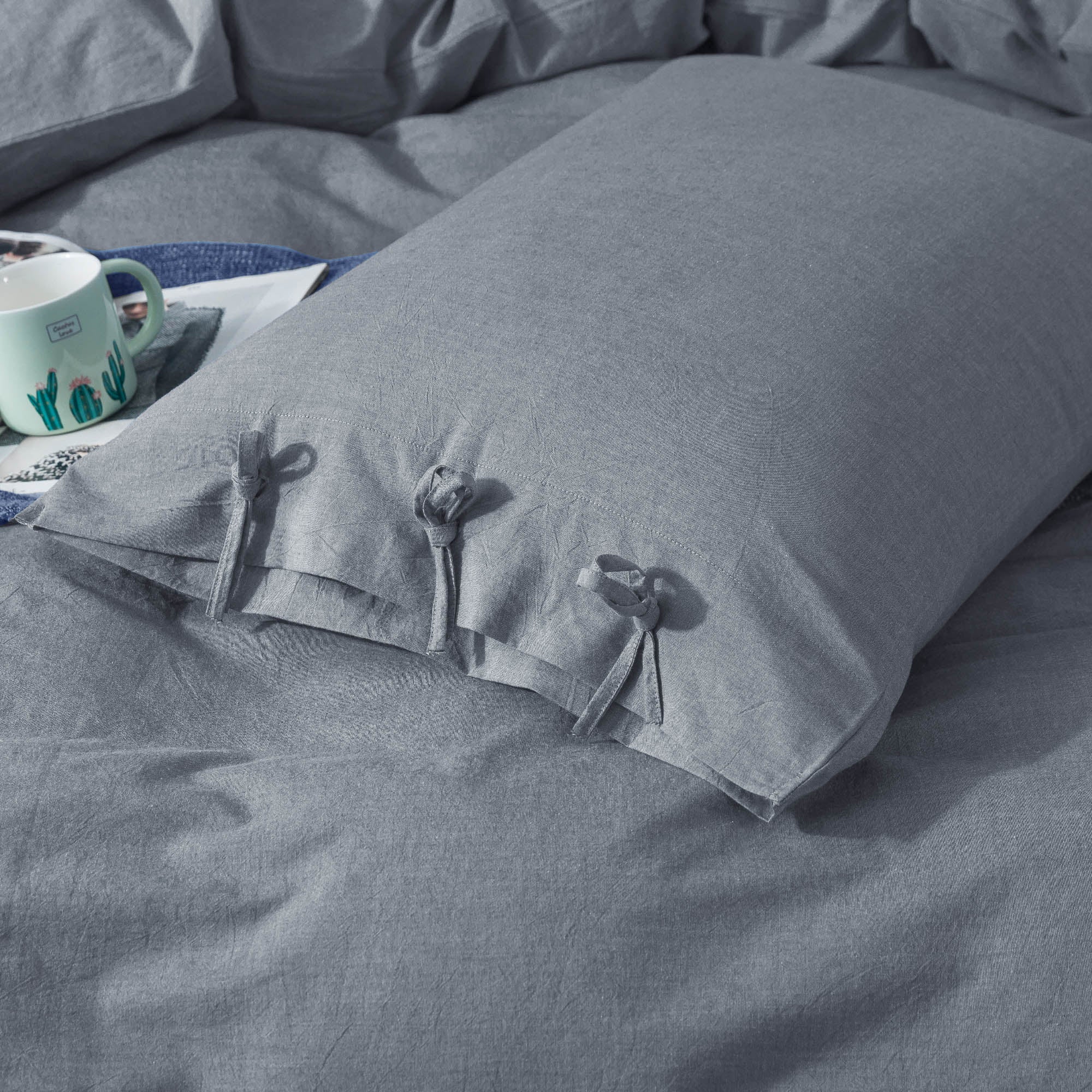 Mintorai 100% Cotton Summer All Season Ultra Soft Duvet Cover Set, Blue, Grey, Pink, White, Twin, Queen, King, Room Decor, Graduation Gifts