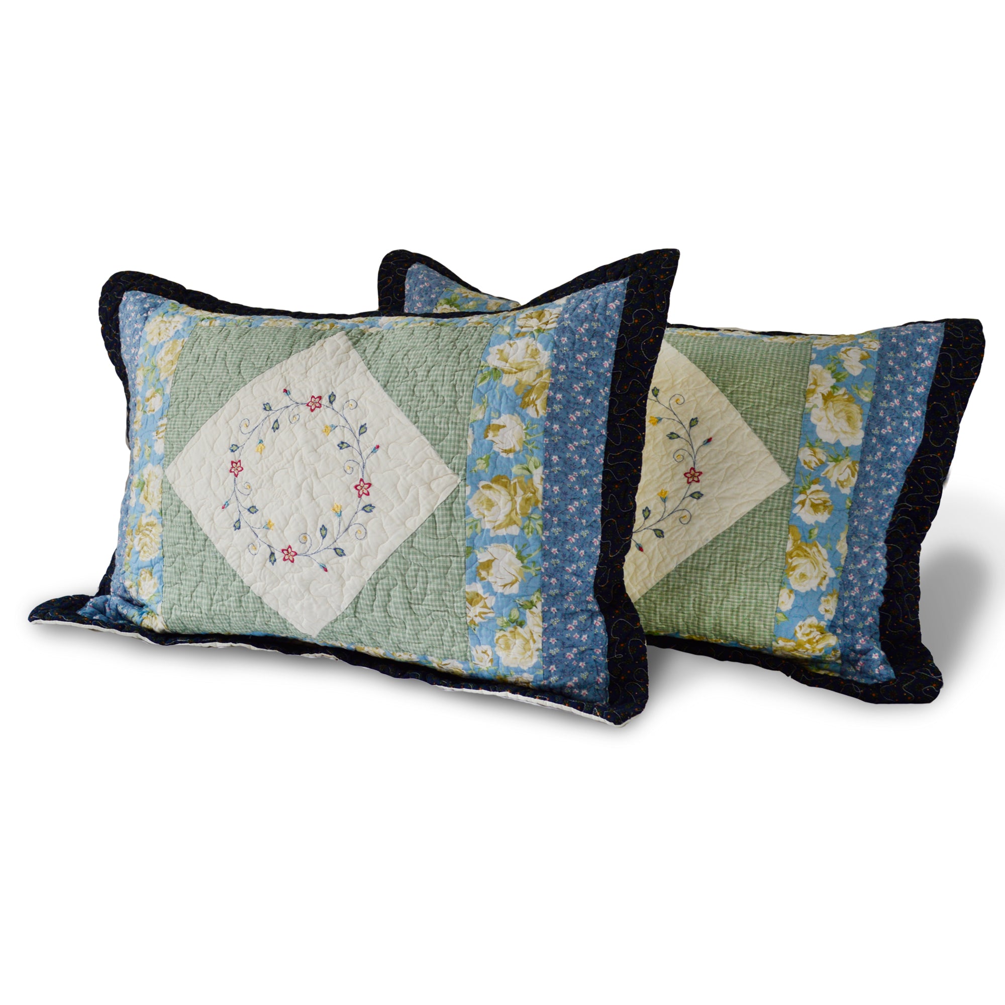 Mintorai Cotton Coastal Blue Pillow Sham, Boho Style