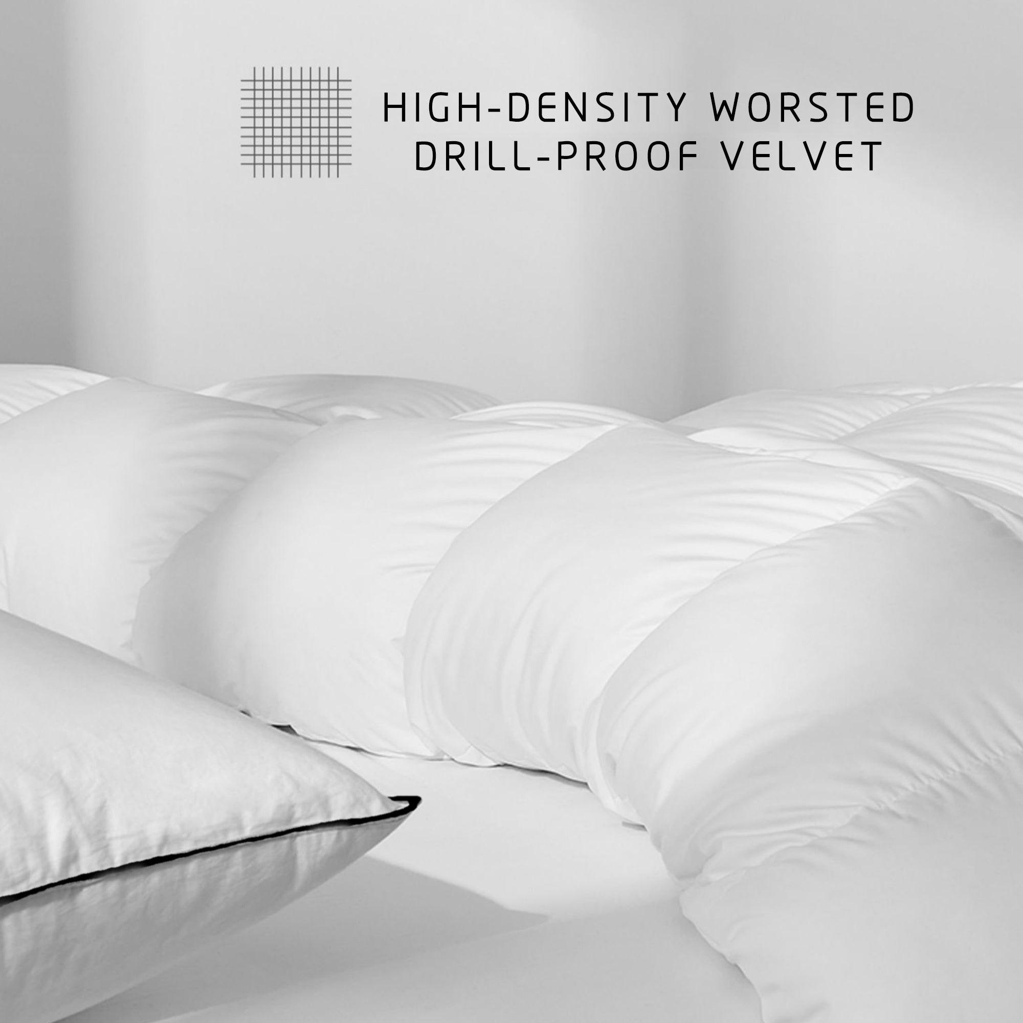 Mintorai Black Piped Edge Ultra Soft Warm Winter Heavy Weights Down Comforter, White