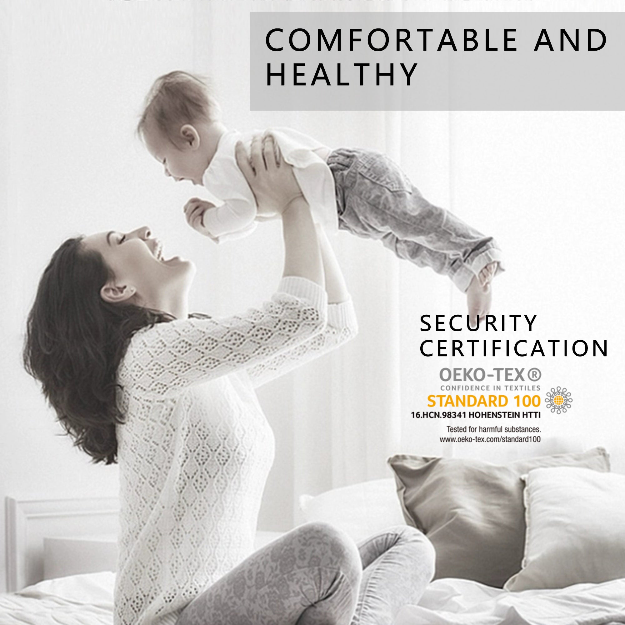 Mintorai Ultra Soft Cotton Plush Gray Piped Edge Down Comforter, White