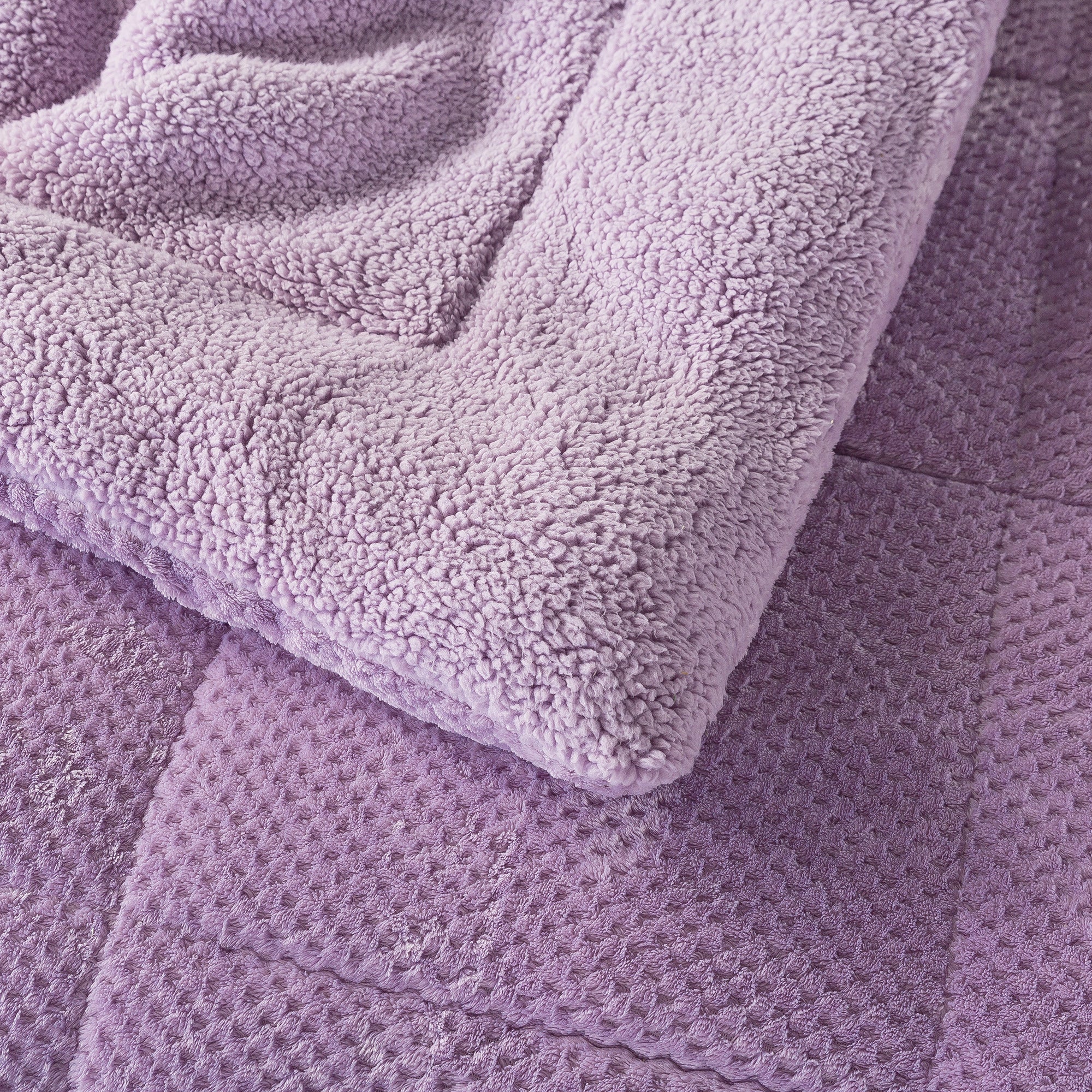 soft sherpa comforter warm Mintorai ugg fluffy plush best bedding purple