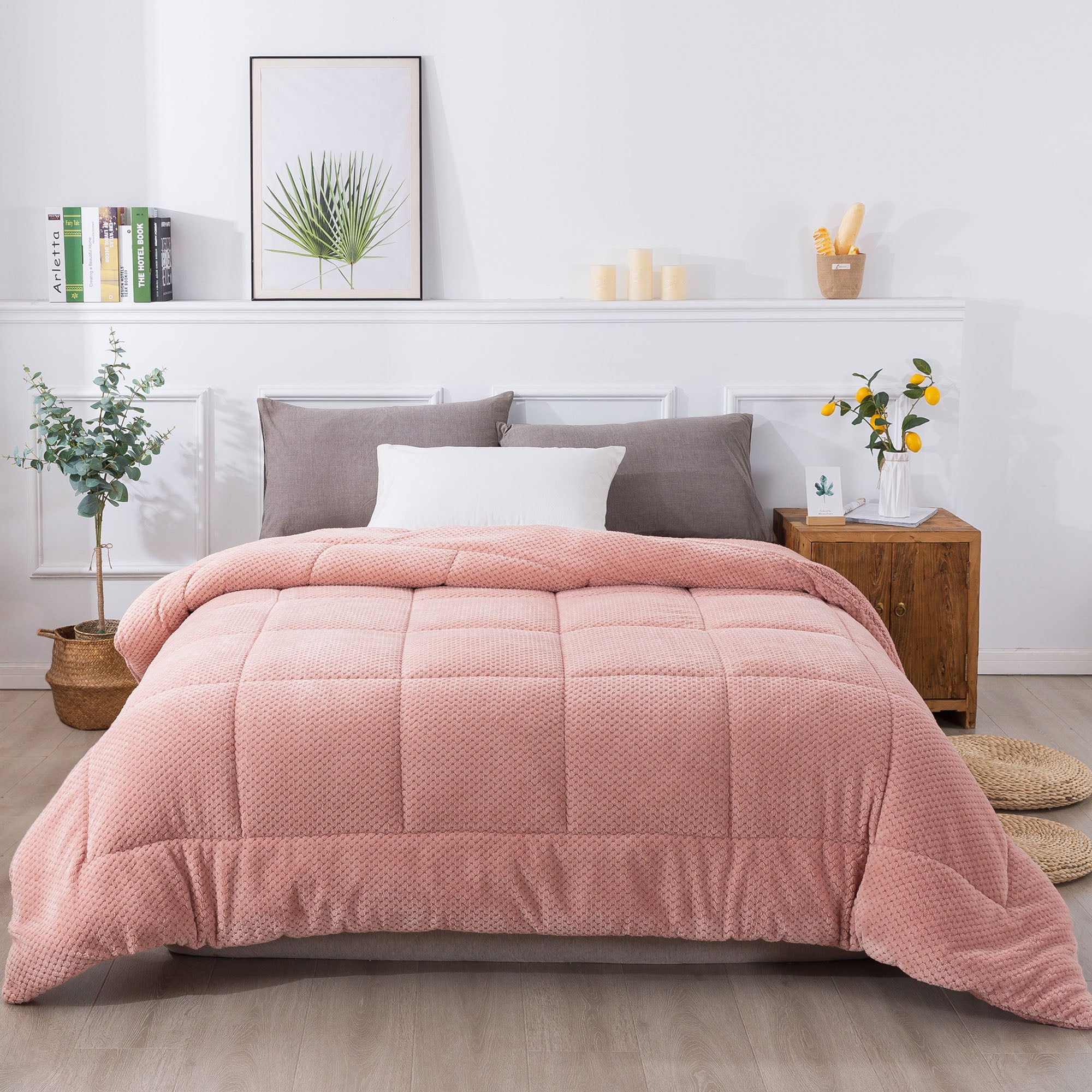 soft sherpa comforter warm Mintorai ugg fluffy plush pink bedding best