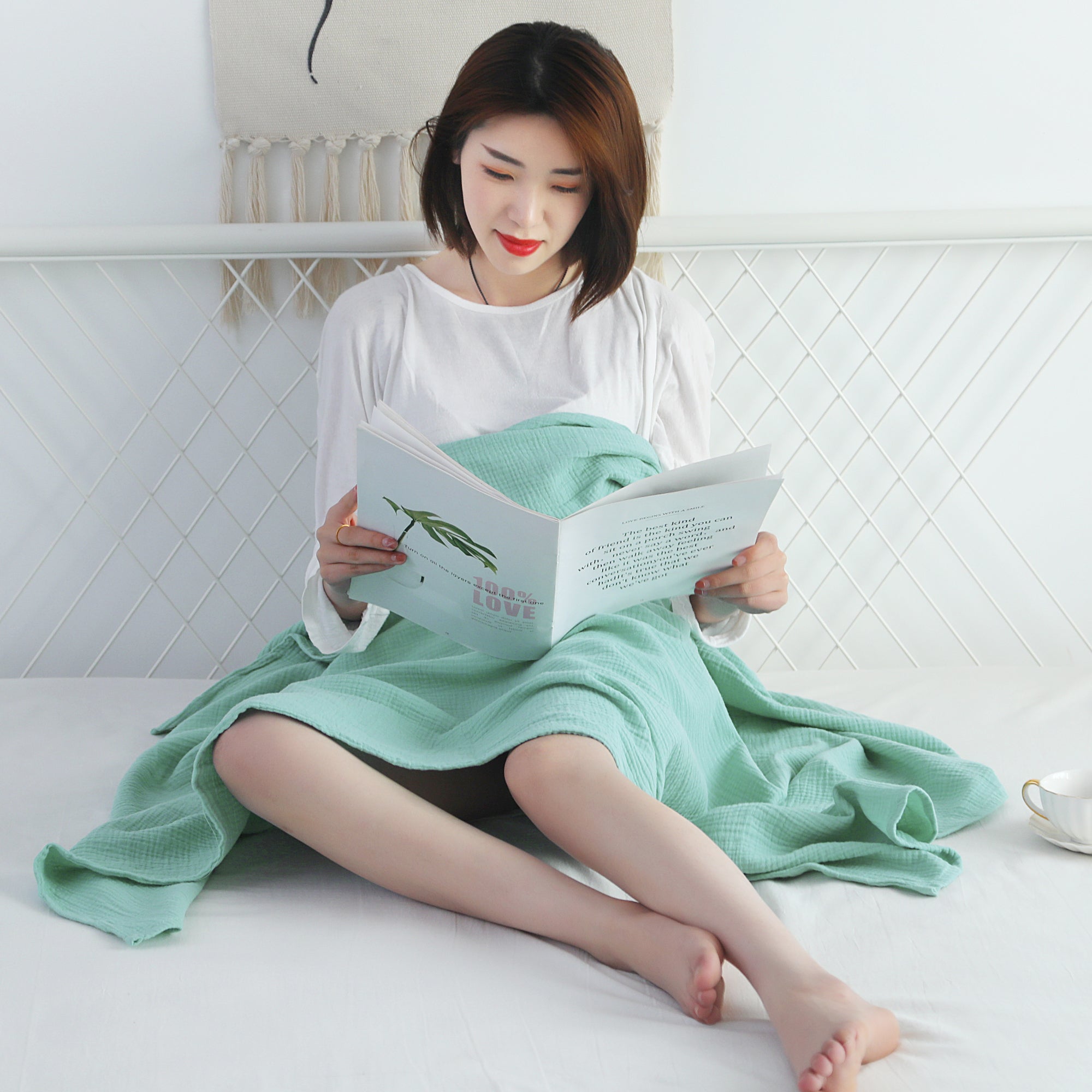 Mintorai 100% Cotton Throw Blankets