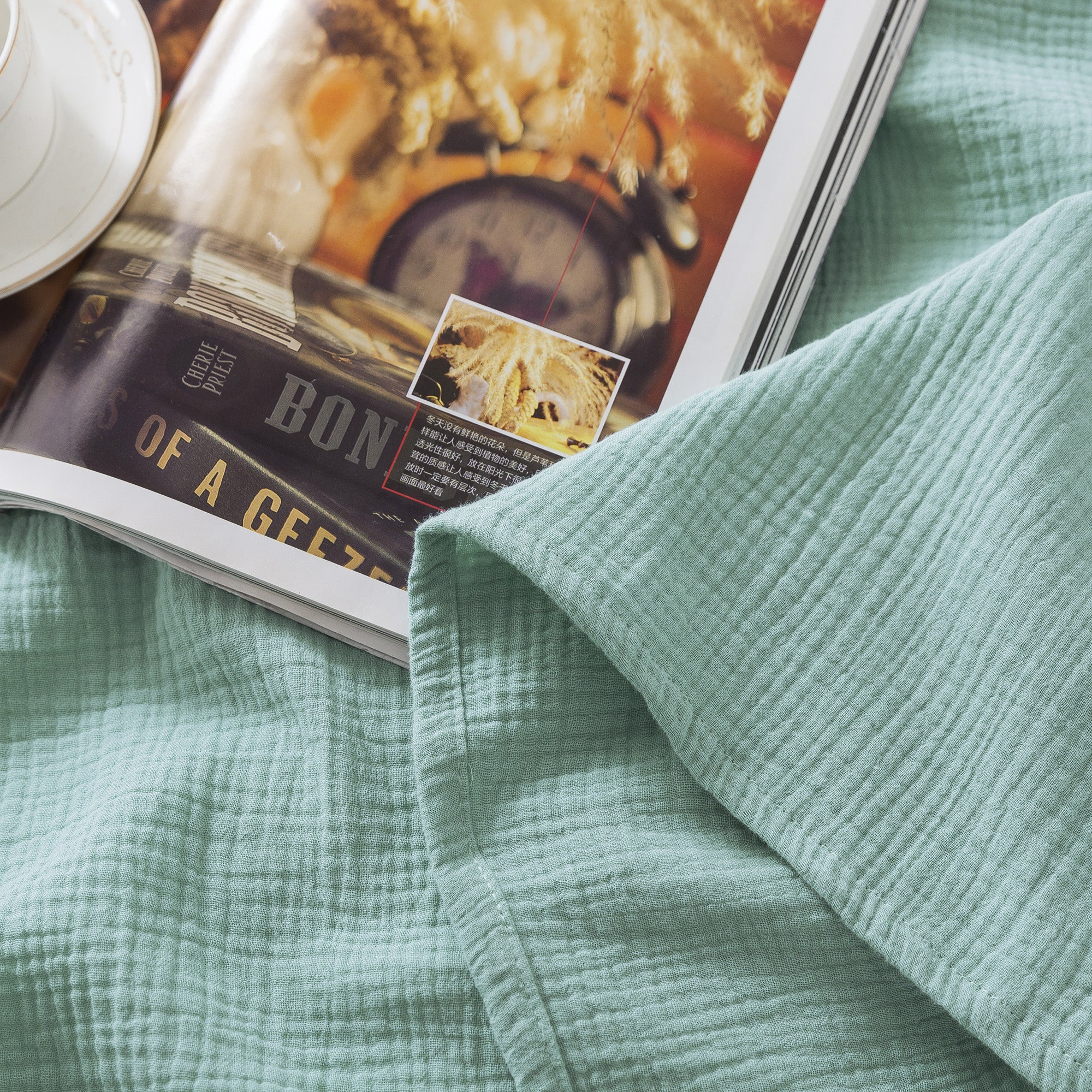 Mintorai 100% Cotton Throw Blankets Soft Lightweight