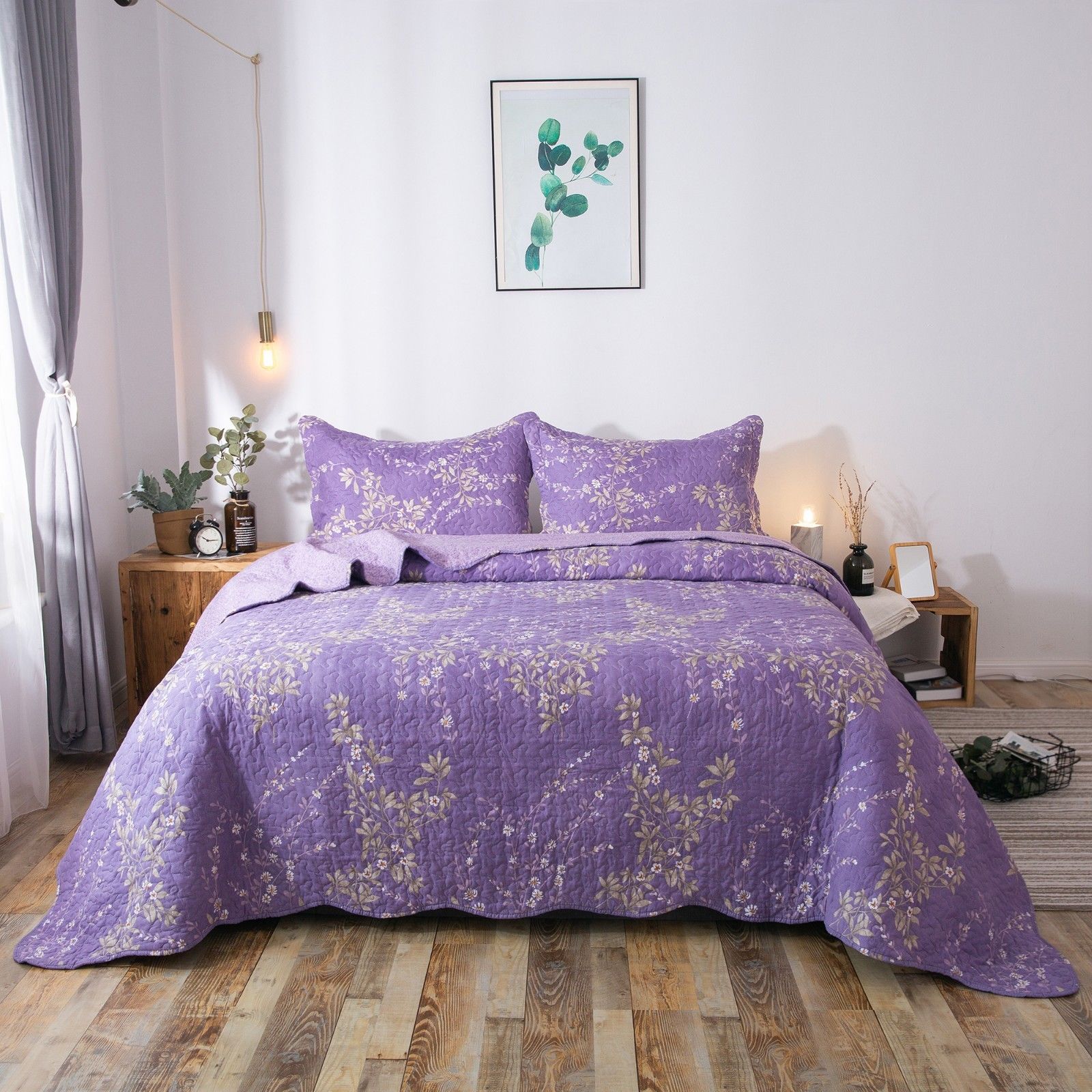 Mintorai Floral Chic Luxury Soft Quilt Set with 2 Shams - Mintorai